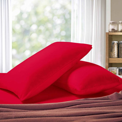 1000TC Premium Ultra Soft Queen size Pillowcases 2-Pack - Red