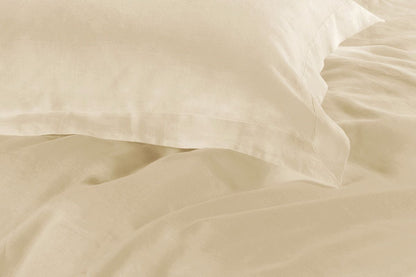 1000TC Tailored Super King Size Yellow Cream Duvet Quilt Cover Set