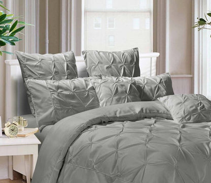 Diamond Pintuck Premium Ultra Soft European Pillowcases 2-Pack - Grey
