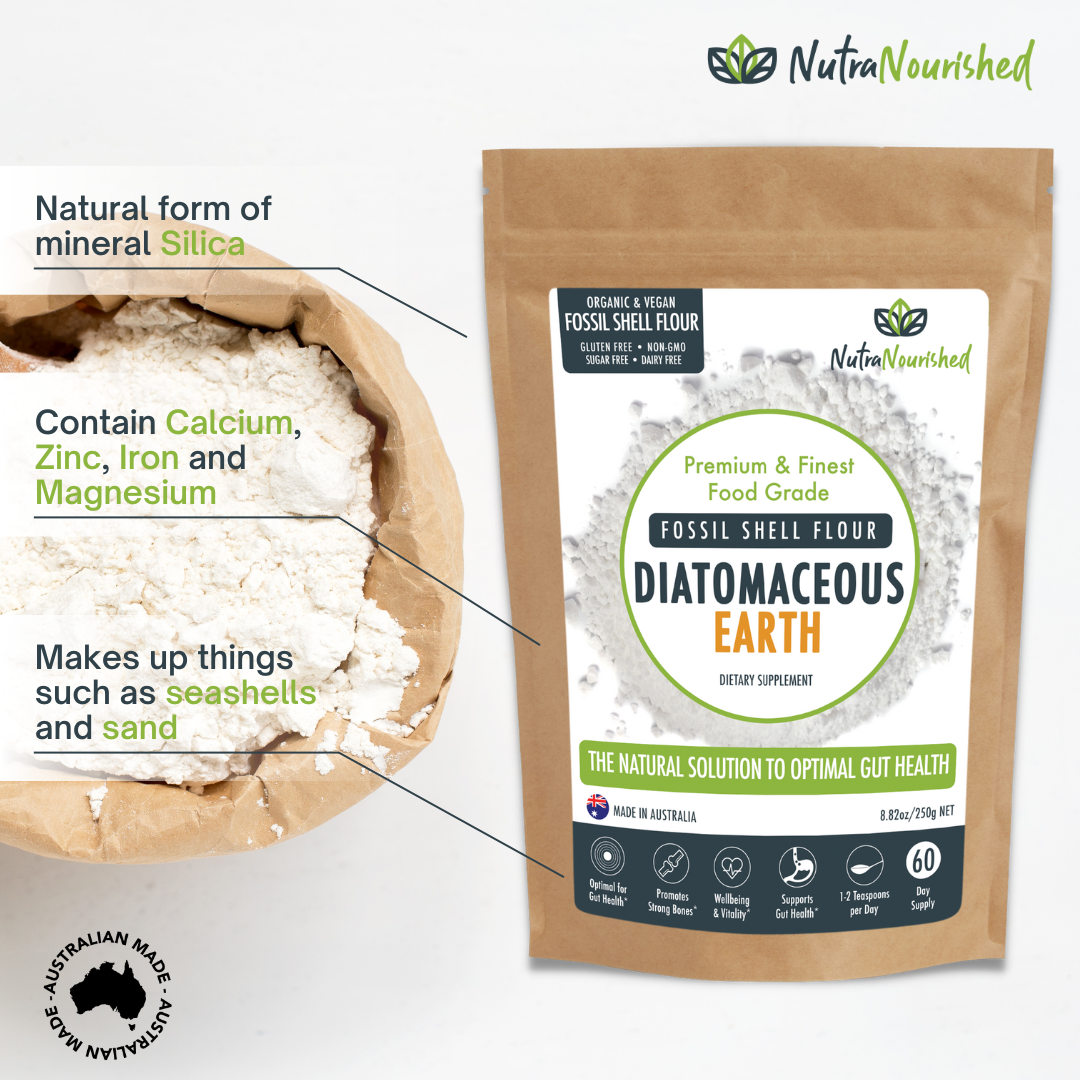 Fossil Shell Flour Powder - Food Grade Diatomaceous Earth - 250g