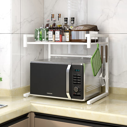 Adjustable Microwave Oven Storage Shelf White