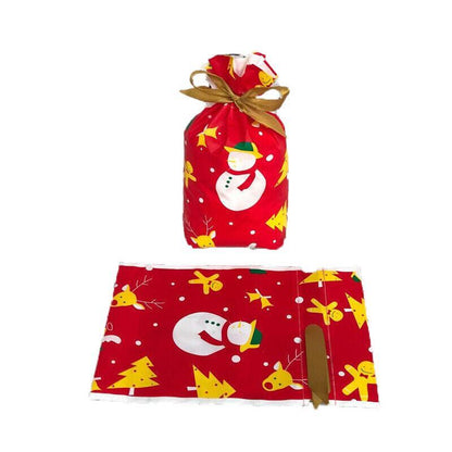 10pcs Christmas Candy Bags Gift Treat Drawstring Pouches Biscuit Cookie Packaging - 10Pcs Bag-Merry Christmas