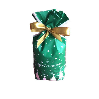 10pcs Christmas Candy Bags Gift Treat Drawstring Pouches Biscuit Cookie Packaging - 10Pcs Bag-Merry Christmas