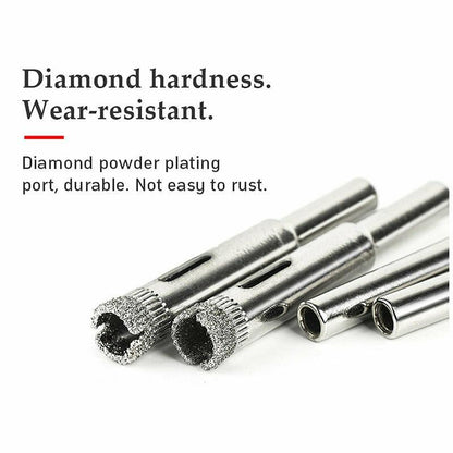 10 Pcs Diamond Glass Drill Bit Set Core Cutter & Saw Tool