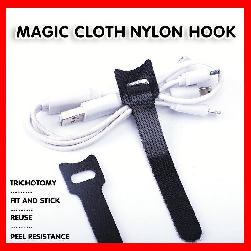 10/20/50PCS Reusable Hook and Loop Cable Ties Nylon Wire Cord Strap Organizer - 150 mm* 50 PCS