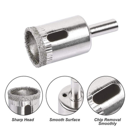 15PCS Diamond Drill Bit Set 6mm-50mm Tile Marble Glass Ceramic Hole Saw Drilling