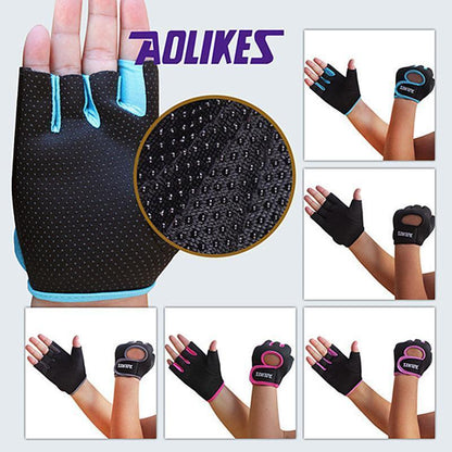 S Size Sports Gloves Weight Lifting Exercise Training Workout Bike Riding Men Women - Black+Pink