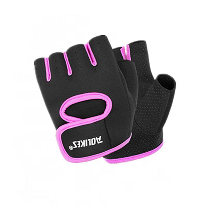 M Size Sports Gloves Weight Lifting Exercise Training Workout Bike Riding Men Women - Black+Grey