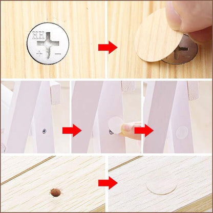 54 X Self Adhesive Decorative Screw Cover Caps Holes Cams Furniture Kitchen 20mm - PC 001