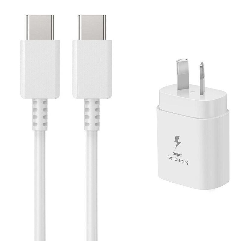 Super Fast Wall Charger For Samsung Galaxy S22 S23 Note 20 Ultra - Cable Only(White)