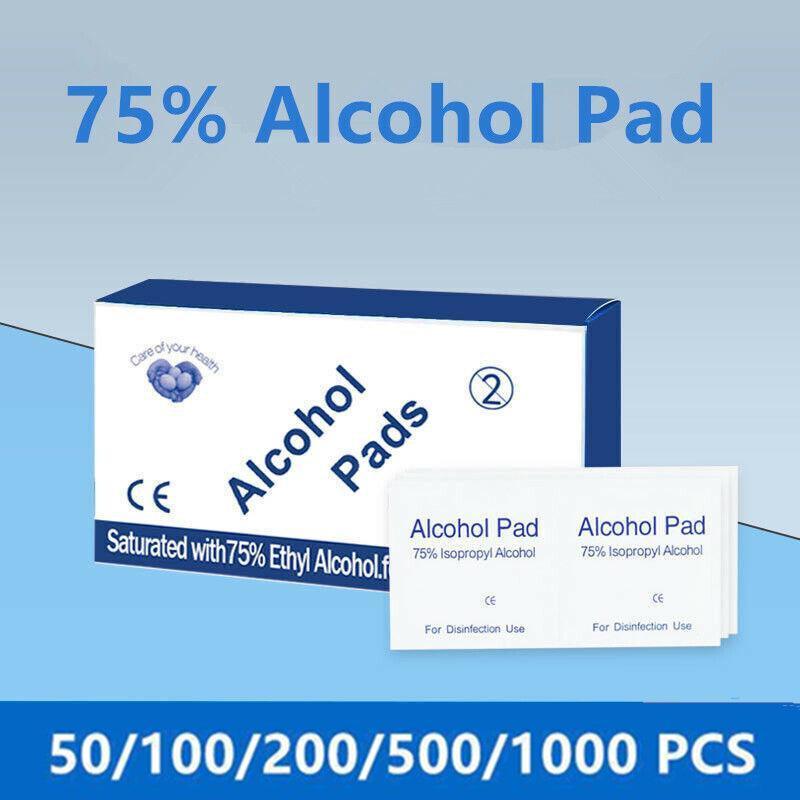 50-1000Pcs Reynard Alcohol Pad Wipes Sterile 75% Medical Ethyl Skin Swabs Au - 100 PCS