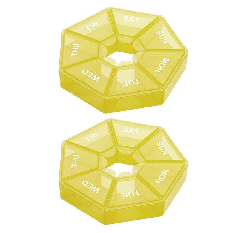 Weekly Pill Organiser 7 Day Medicine Box Tablet Case Dispenser 2 Pack - Blue
