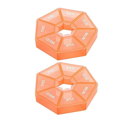Weekly Pill Organiser 7 Day Medicine Box Tablet Case Dispenser 2 Pack - Army Green