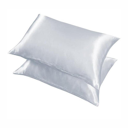 2 Pack Satin Pillowcases Luxury Soft Cushion Covers Bedroom Home Decor - Black