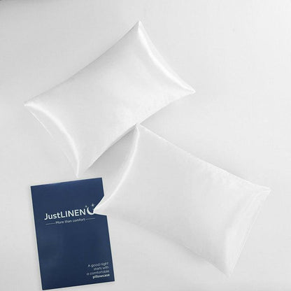 2 Pack Satin Pillowcases Luxury Soft Cushion Covers Bedroom Home Decor - Lake Blue