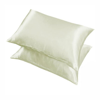 2 Pack Satin Pillowcases Luxury Soft Cushion Covers Bedroom Home Decor - Light Purple