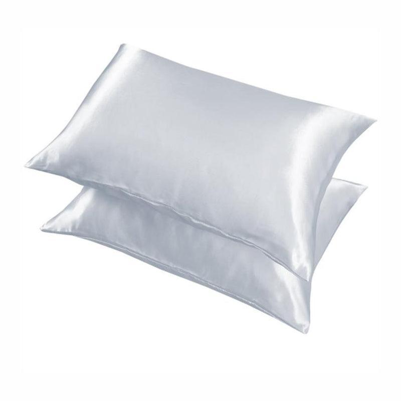 2 Pack Satin Pillowcases Luxury Soft Cushion Covers Bedroom Home Decor - Light Purple