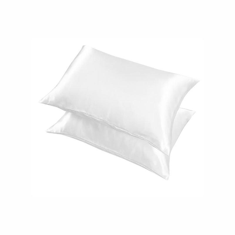 2 Pack Satin Pillowcases Luxury Soft Cushion Covers Bedroom Home Decor - Light Yellow