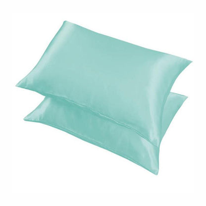 2 Pack Satin Pillowcases Luxury Soft Cushion Covers Bedroom Home Decor - Silver
