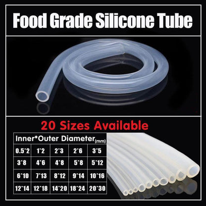 Food Grade Transparent Silicone Rubber Tube Hose Pipe Clear Beer Milk Soft 1M - 12*16mm