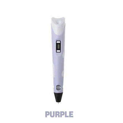 3D Printing Pen Drawing Pen Printer + LCD Screen + USB + 3 Free Filaments Gift - Pink