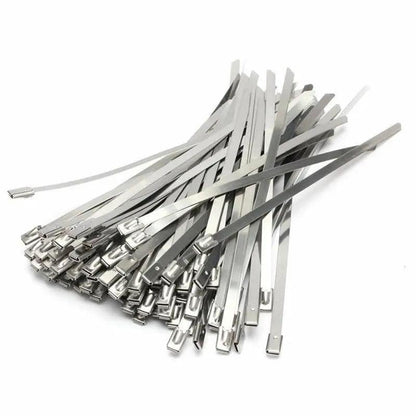 20X Stainless Steel Cable Ties S304 Marine Grade Zip Strap Locking Wrap 100-800Mm - 4.6*400mm