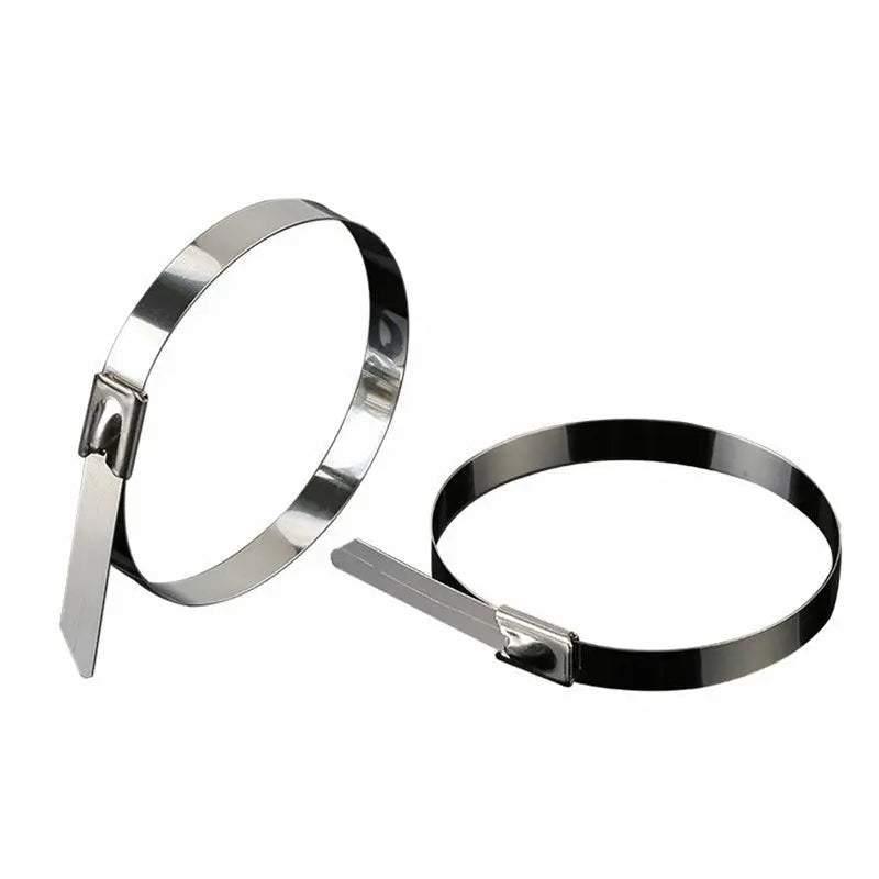 100x Stainless Steel Cable Ties SS304 Marine Grade Zip Strap Locking Wrap 100-800mm - 4.6*150mm