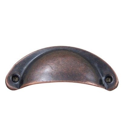 6X Cupboard Door Cabinet Cup Drawer Furniture Retro Antique Pull Shell Handle - Green Bronze