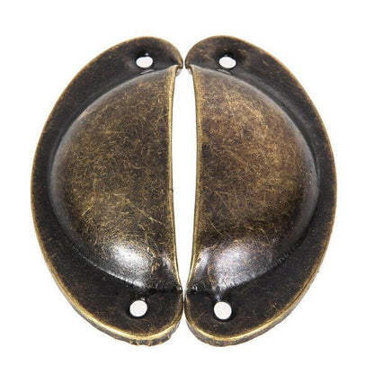6X Cupboard Door Cabinet Cup Drawer Furniture Retro Antique Pull Shell Handle - Red Bronze