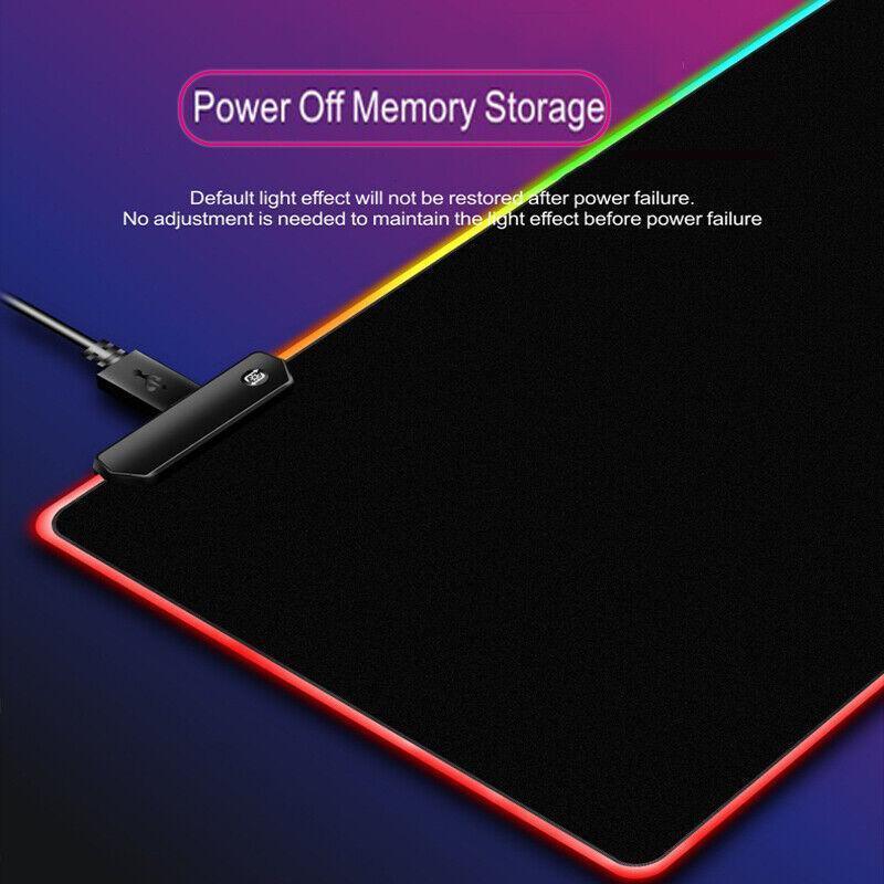 Led Gaming Mouse Pad Large Rgb Extended Mousepad Keyboard Desk Anti-Slip Mat - 800*300*4mm