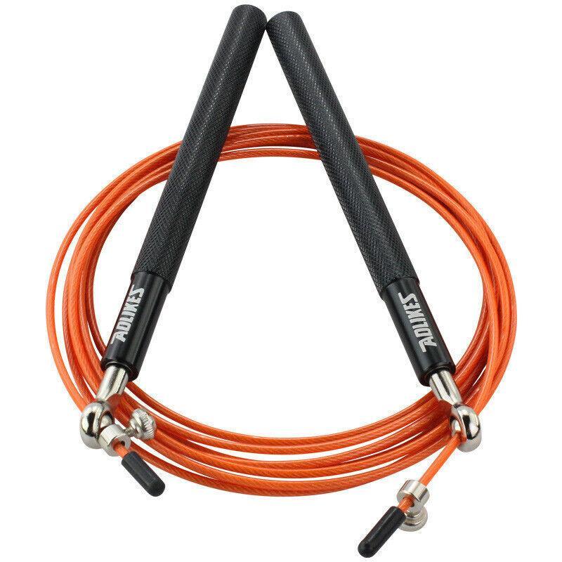 Aolikes Adjustable High Speed Steel Skipping Jump Rope Dual Bearings Gym Boxing - Red