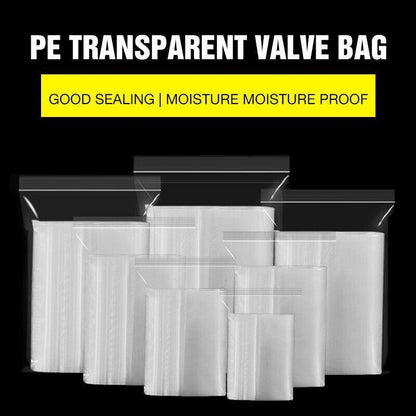 100PCS 100micron Bulk Clear Resealable PE Plastic Zip Bags - 4*6CM