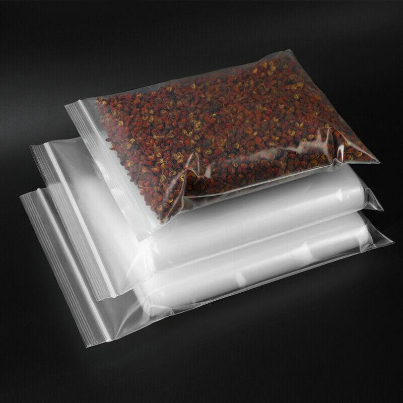 100PCS 100micron Bulk Clear Resealable PE Plastic Zip Bags - 6*9CM
