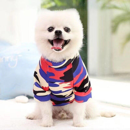 S Size Cute Pet Dog Warm Jumper Sweater Clothes Cat Knitwear Knitted Coats Winter - Purple Camouflage