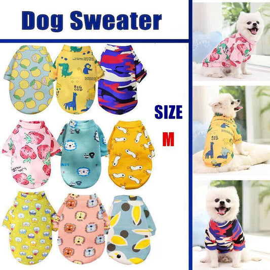 M Size Cute Pet Dog Warm Jumper Sweater Clothes Cat Knitwear Knitted Coats Winter - Purple Camouflage