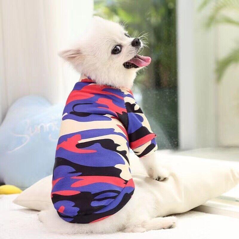 M Size Cute Pet Dog Warm Jumper Sweater Clothes Cat Knitwear Knitted Coats Winter - Purple Camouflage