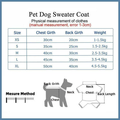 M Size Cute Pet Dog Warm Jumper Sweater Clothes Cat Knitwear Knitted Coats Winter - Yellow Shiba Inu