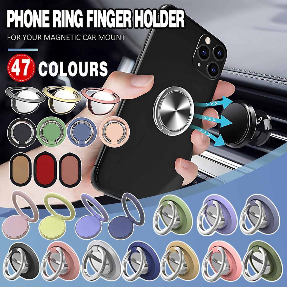 Iring Phone Ring Finger Holder Stand Car Mount Hook For Iphone Ipad Mobile Grip - B1- Black