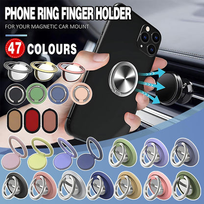 Iring Phone Ring Finger Holder Stand Car Mount Hook For Iphone Ipad Mobile Grip - B3- Blue Grey
