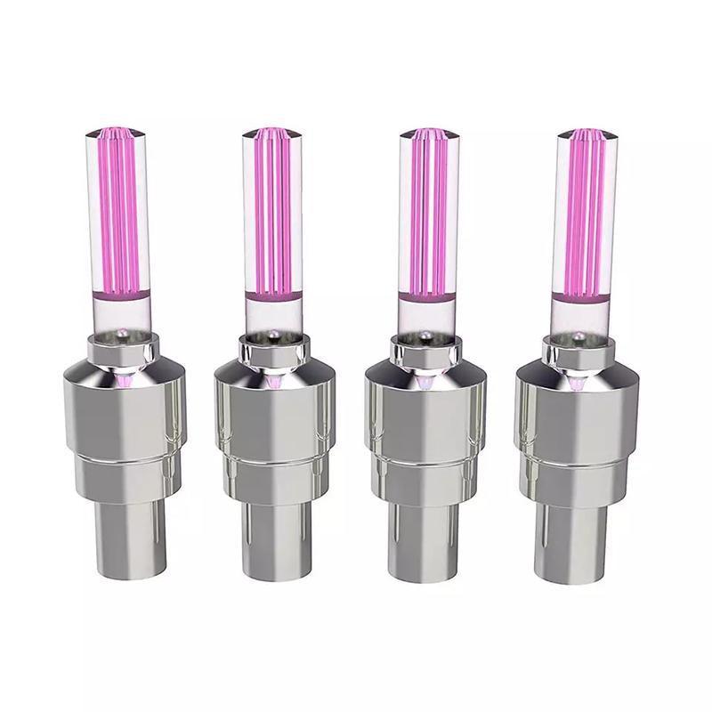 2PCS Flashing Neon Led Light Wheel Valve Cap Tyre - Blue