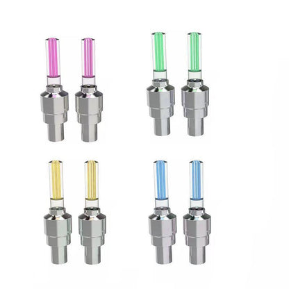 2PCS Flashing Neon Led Light Wheel Valve Cap Tyre - Yellow