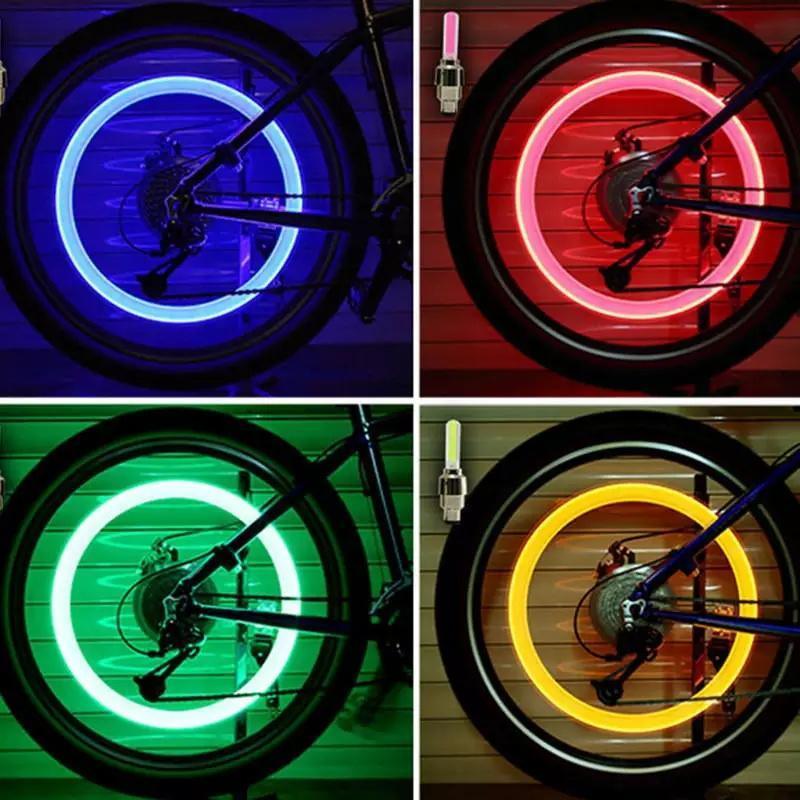 2PCS Flashing Neon Led Light Wheel Valve Cap Tyre - Yellow