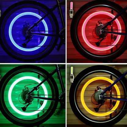 2PCS Flashing Neon Led Light Wheel Valve Cap Tyre - Yellow