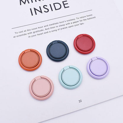 NEW 1PC Ring Mobile Phone Holder Solid Color Ring Bracket 360 Rotation - Yellow