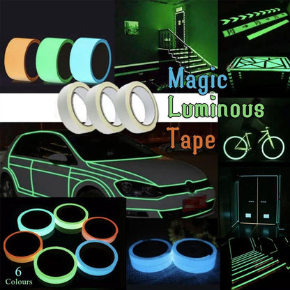 1cm x 3m Glow in the Dark Self-Adhesive Tape Fluorescent Decorative Strip - Yellow 1cm*3m