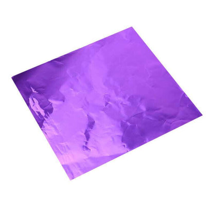 100PCS Tin Foil Aluminium Wrapping Square Chocolate Wrappers 15CM - Pink/Gloss