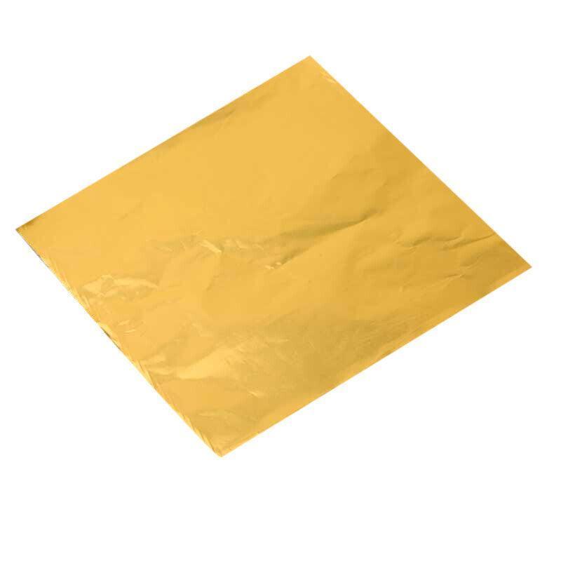 100PCS Tin Foil Aluminium Wrapping Square Chocolate Wrappers 15CM - Silver/Embossed