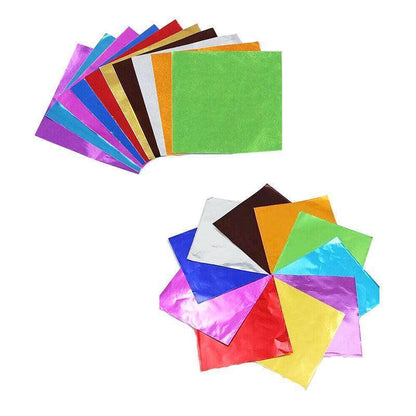 100PCS Tin Foil Aluminium Wrapping Square Chocolate Wrappers 15CM - Red/Embossed
