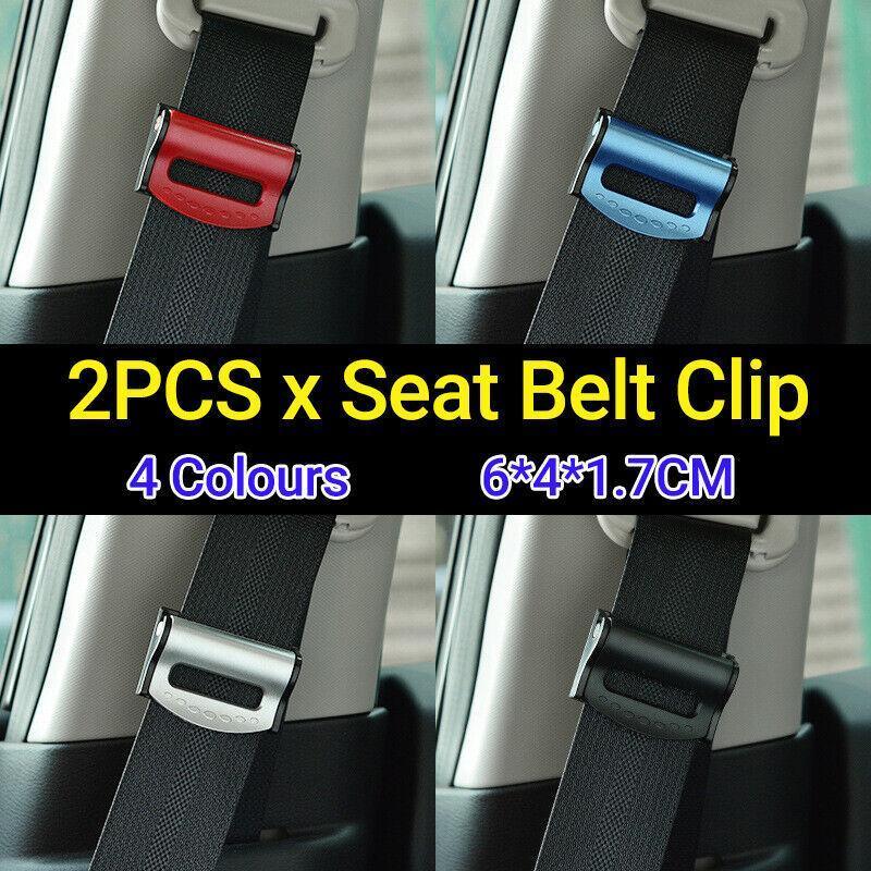 2pcs Car Strap Positioning Clip Buckle Adjuster Clamp for Comfort and Pressure Relief - Blue