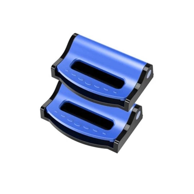 2pcs Car Strap Positioning Clip Buckle Adjuster Clamp for Comfort and Pressure Relief - Silver